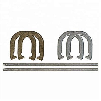 Sports Horseshoe Set Steel Horseshoes and Stakes Official Size and Weight Perfect for Yard and Beach Recreational