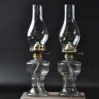 Traditional glass kerosene lamp chimney metal burner oil bottle for church bar restaurant