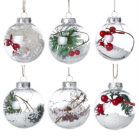 Transparent Acrylic  Ball Clear Hollow Ball Christmas Ball ornaments for christmas