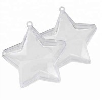 Transparent Clear Plastic Acrylic Fill-Able Snap-On Star Shape Ball Holiday Style Ornament for Event Decorations  Hanging  ball