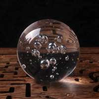 Custom Acrylic resin Bubble Ball Wedding Decoration ball Sphere Rare Good Luck Fashion Magic Transparent ball crafts with base